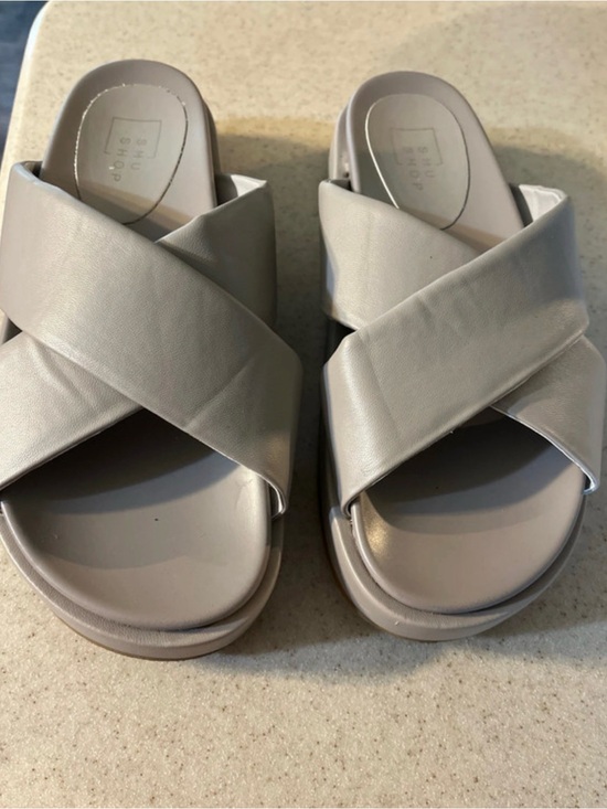 ShuShop Shoes - ShuShop Crisscross Slide Sandals in gray